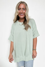  Weekend Wanderlust Rib Knit Side Slit Top - BACK IN STOCK - Madison and Mallory