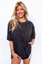 Weekend Awaits Mineral Wash Oversized Top