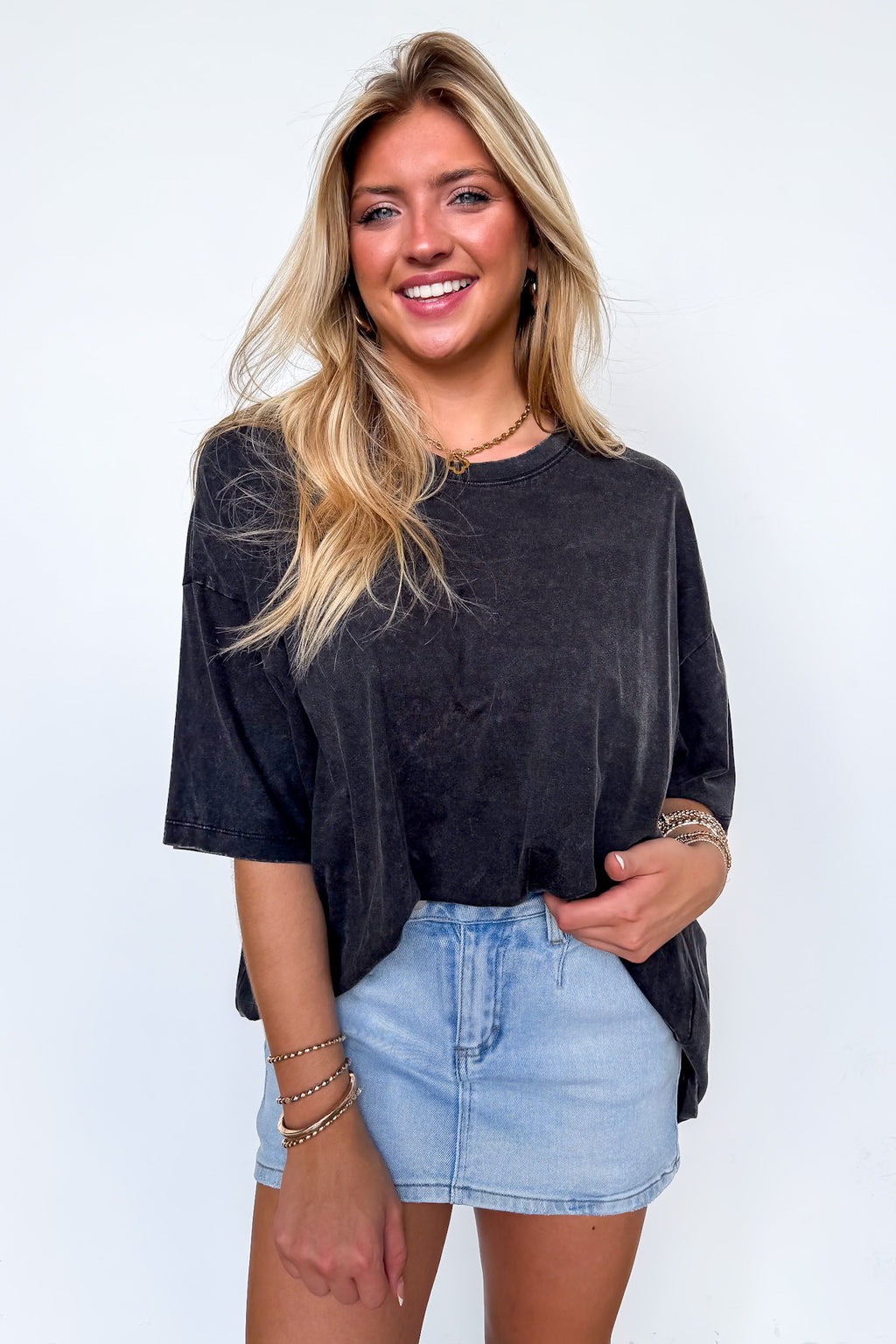Weekend Awaits Mineral Wash Oversized Top - BACK IN STOCK