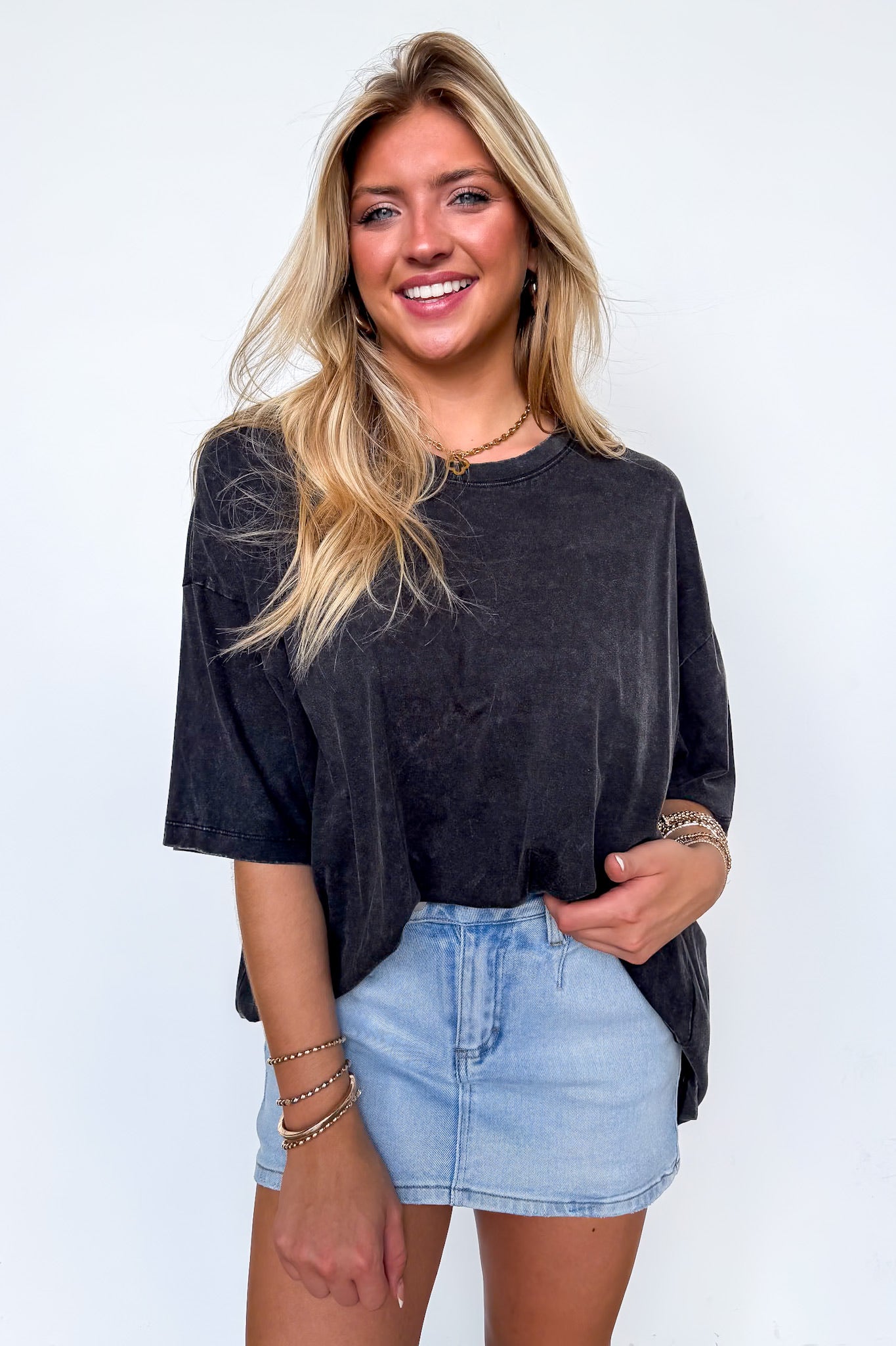Weekend Awaits Mineral Wash Oversized Top - BACK IN STOCK