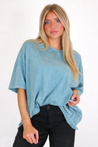 Weekend Awaits Mineral Wash Oversized Top
