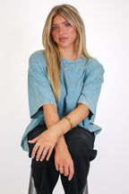 Weekend Awaits Mineral Wash Oversized Top