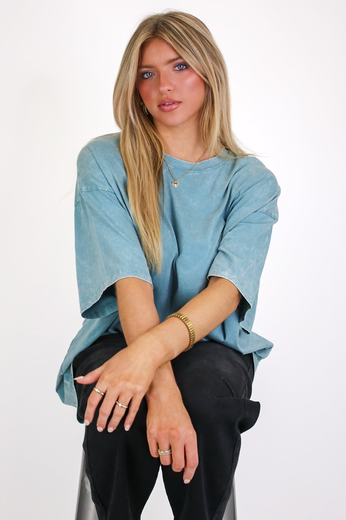 Weekend Awaits Mineral Wash Oversized Top