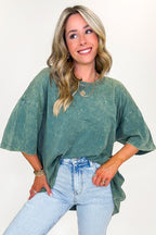 Weekend Awaits Mineral Wash Oversized Top - BACK IN STOCK - Madison and Mallory