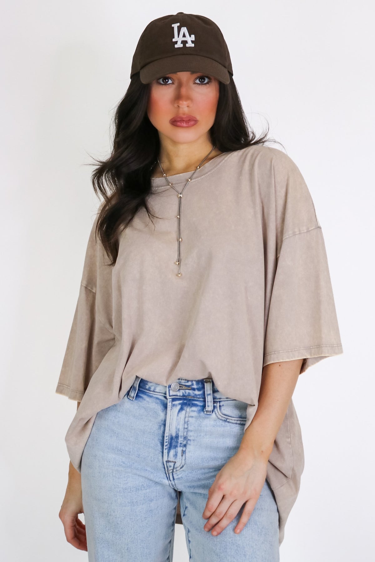 Weekend Awaits Mineral Wash Oversized Top