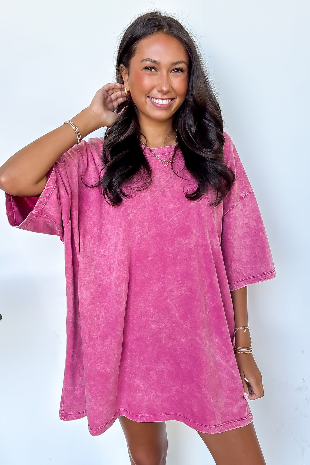 Ash Pink / SM Weekend Awaits Mineral Wash Oversized Top - Madison and Mallory