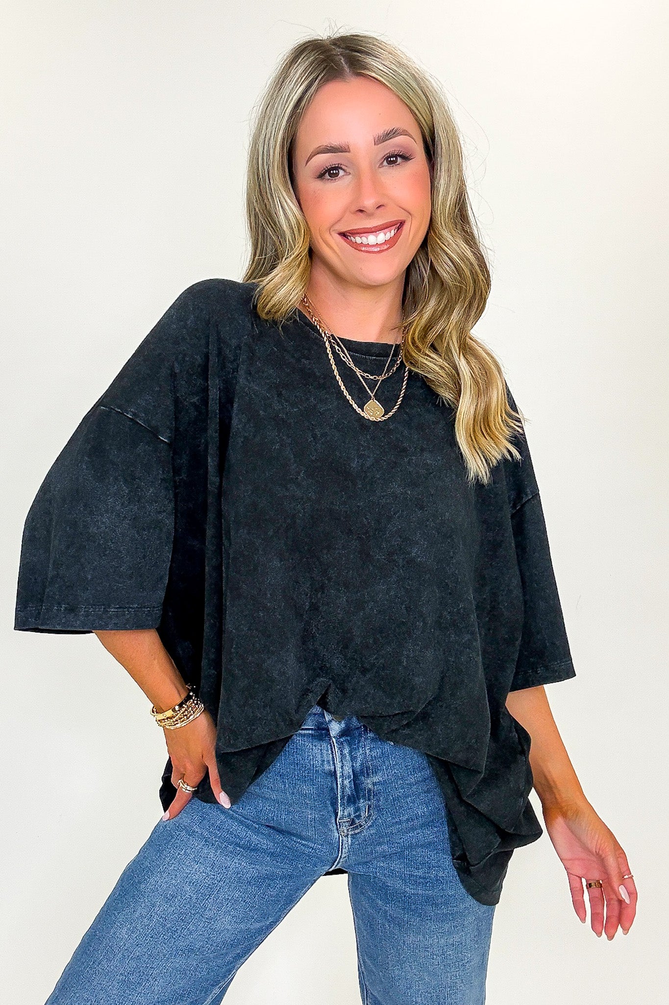 Weekend Awaits Mineral Wash Oversized Top - BACK IN STOCK