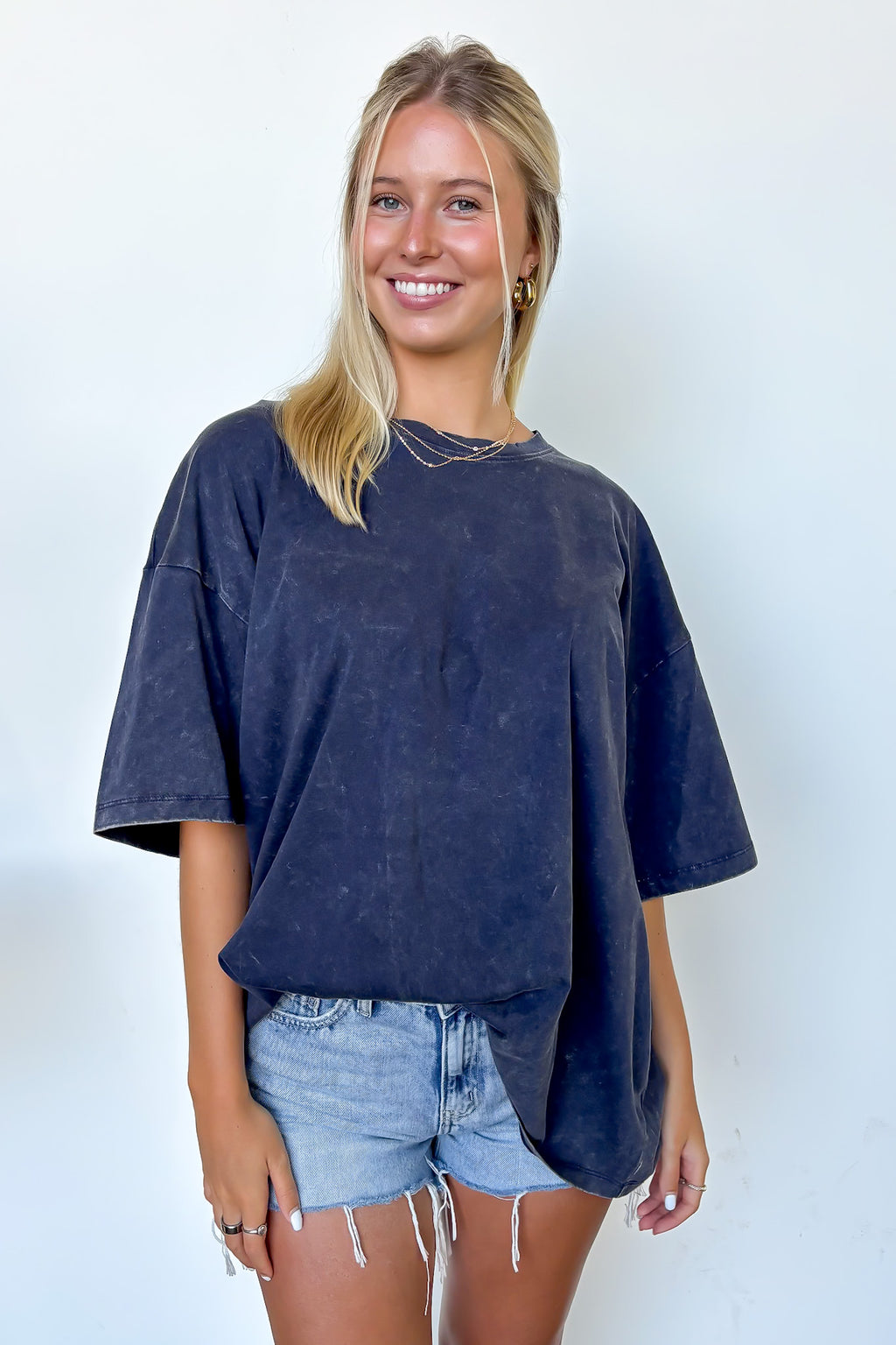 Weekend Awaits Mineral Wash Oversized Top