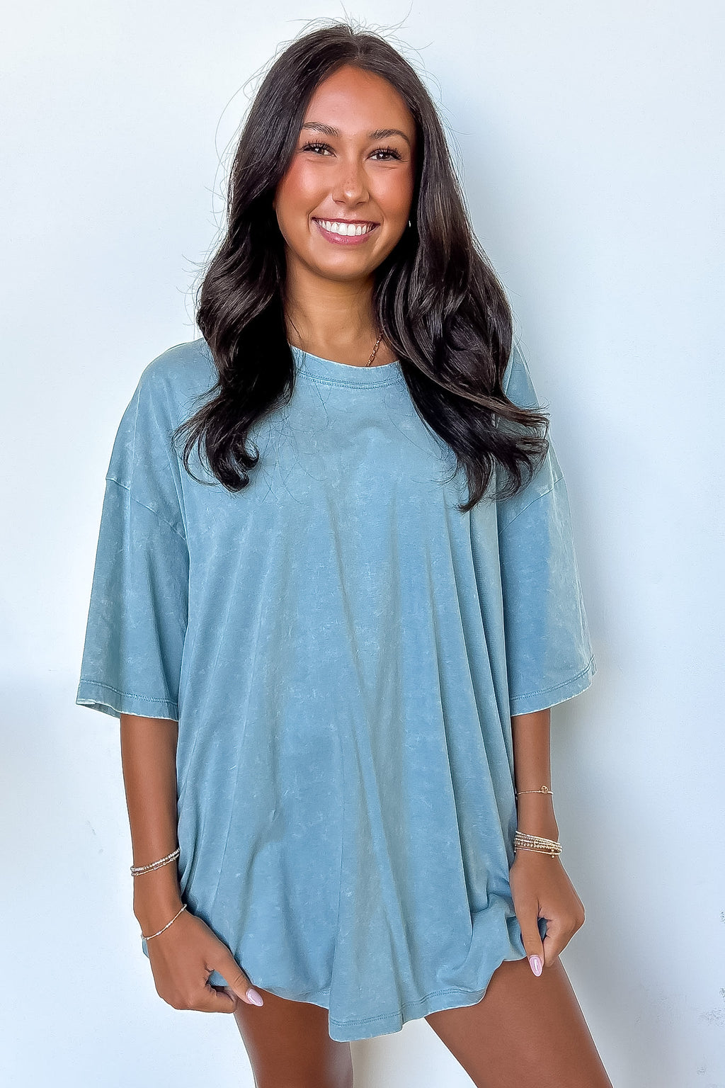 Weekend Awaits Mineral Wash Oversized Top