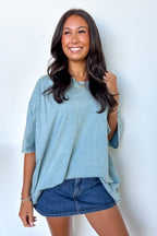 Weekend Awaits Mineral Wash Oversized Top - BACK IN STOCK