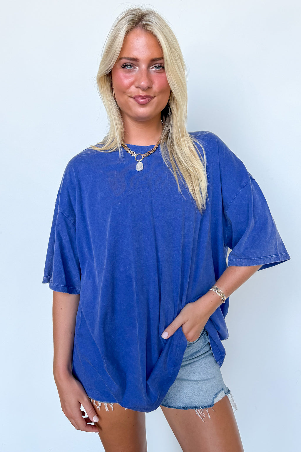Weekend Awaits Mineral Wash Oversized Top