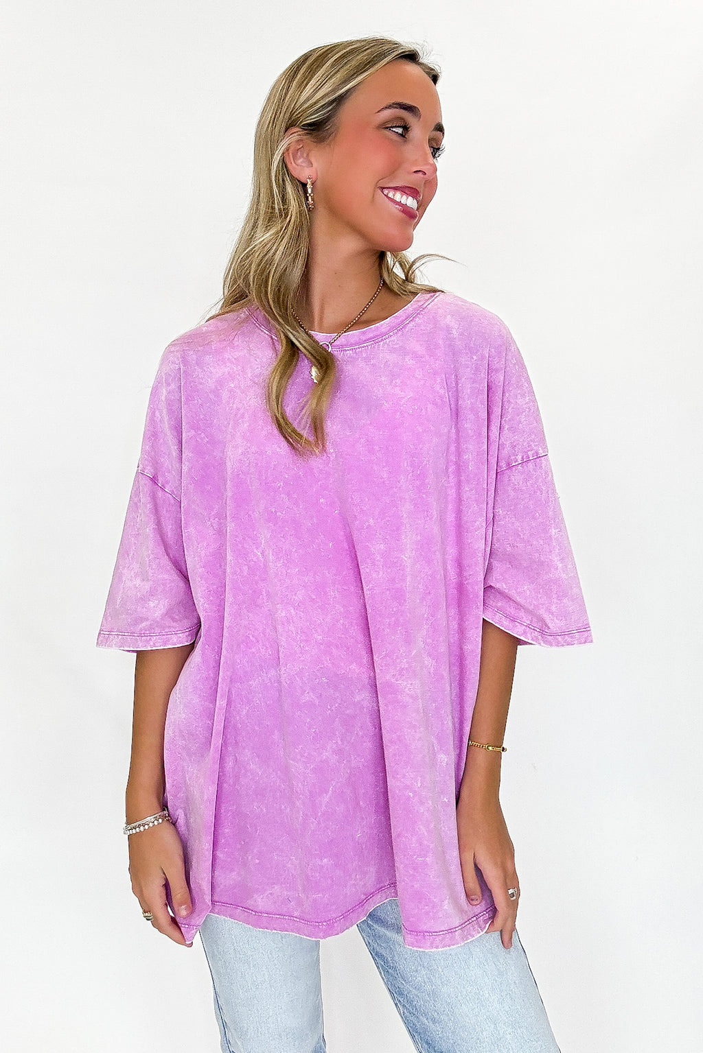 Weekend Awaits Mineral Wash Oversized Top