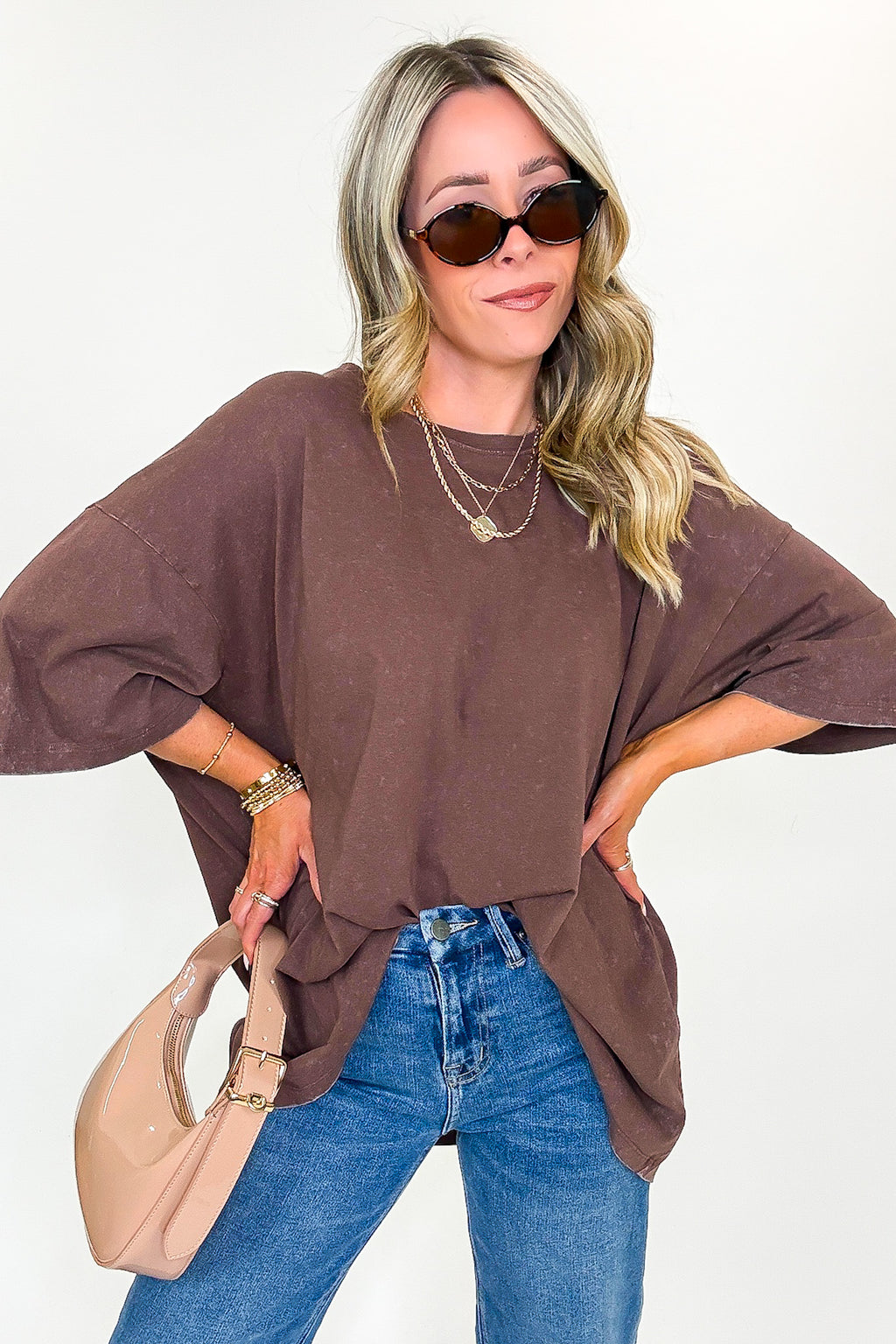 Weekend Awaits Mineral Wash Oversized Top - Madison and Mallory