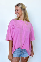Weekend Awaits Mineral Wash Oversized Top - BACK IN STOCK