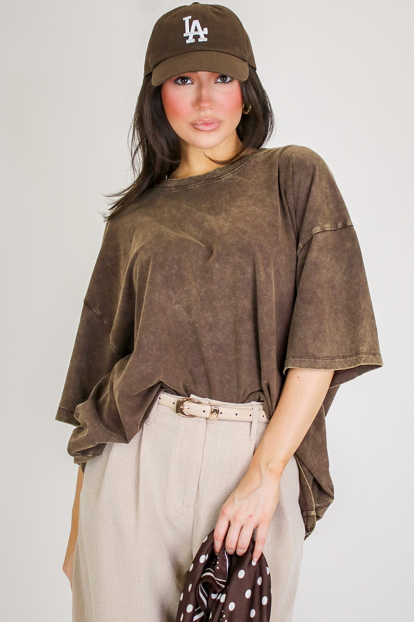 Weekend Awaits Mineral Wash Oversized Top