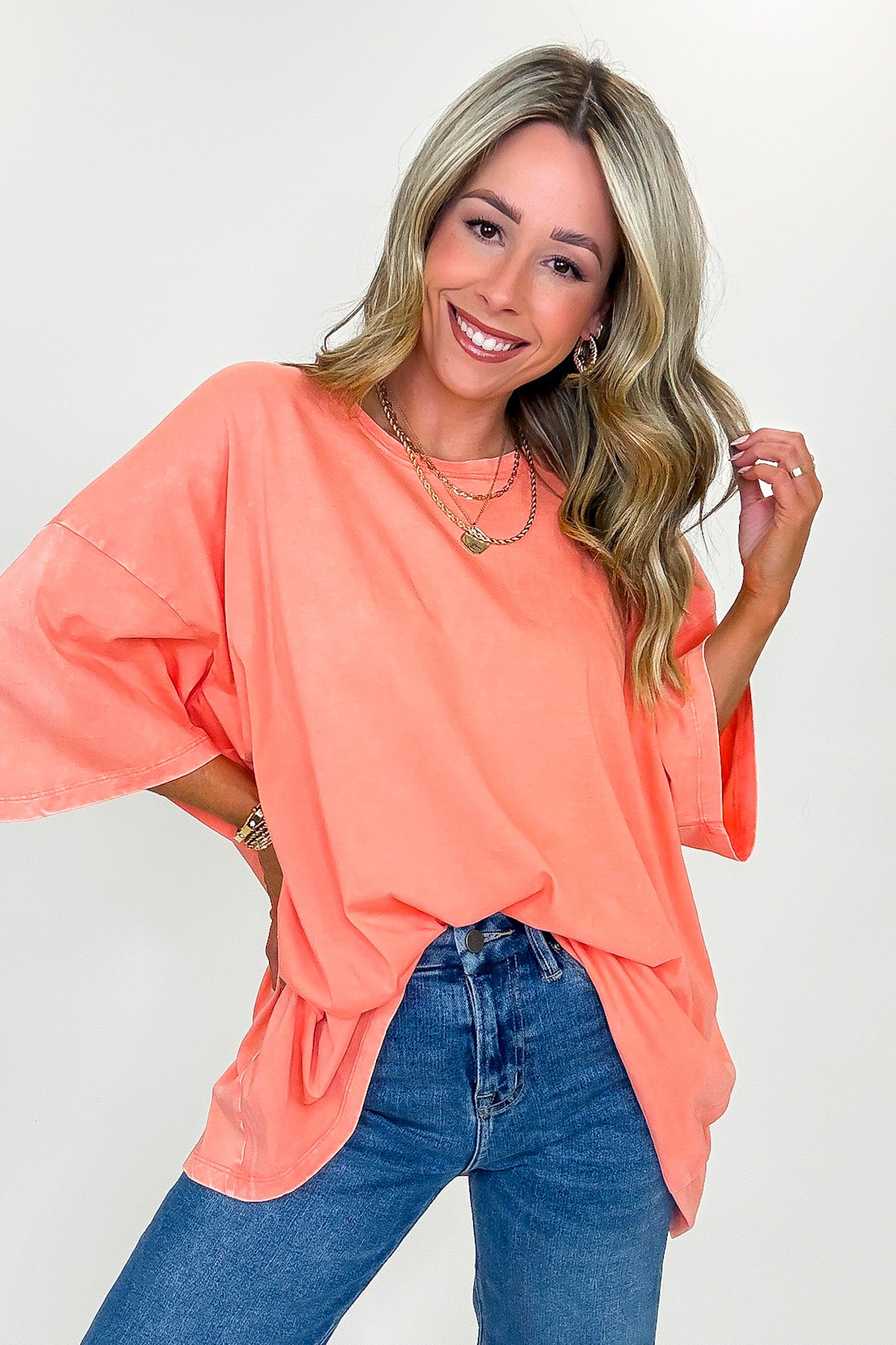 Weekend Awaits Mineral Wash Oversized Top - BACK IN STOCK