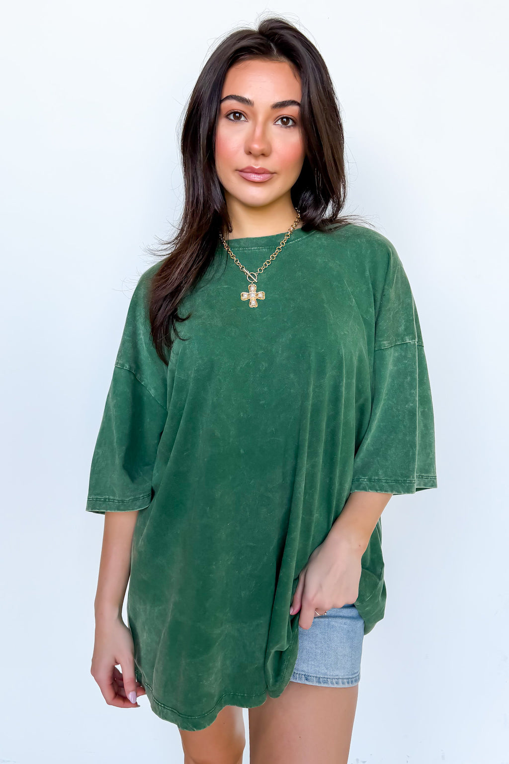 Weekend Awaits Mineral Wash Oversized Top