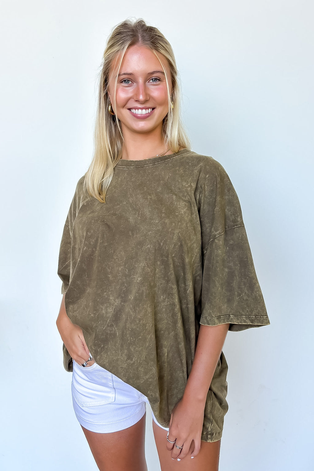 Weekend Awaits Mineral Wash Oversized Top