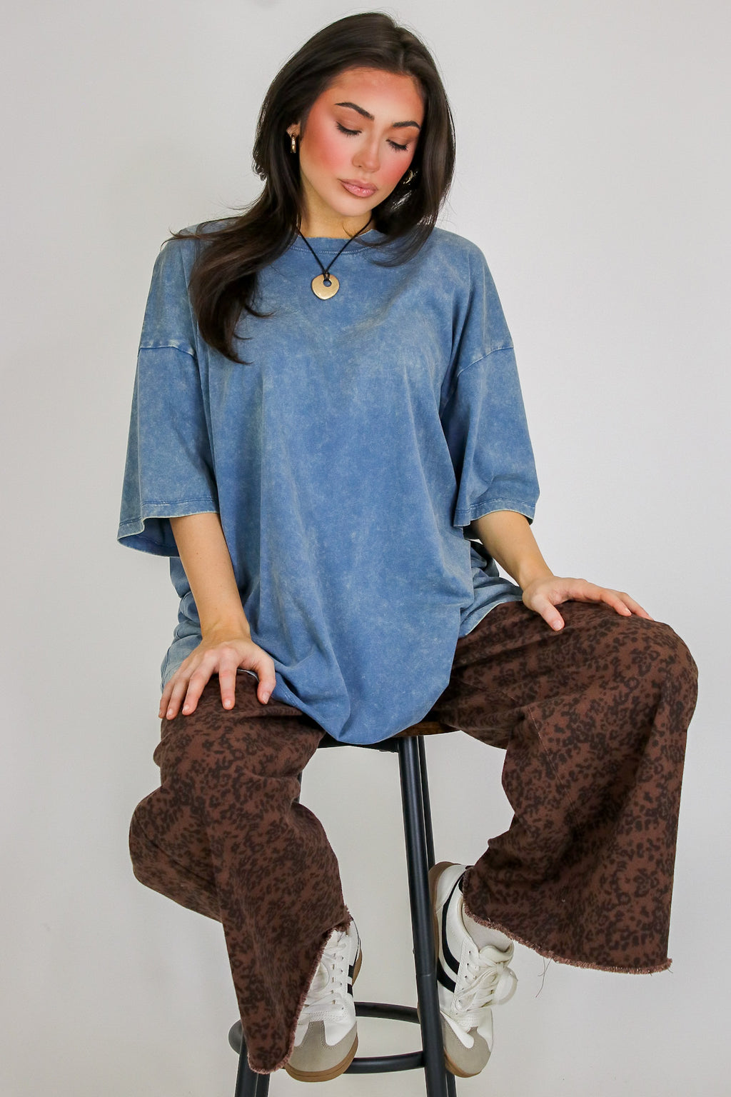 Weekend Awaits Mineral Wash Oversized Top
