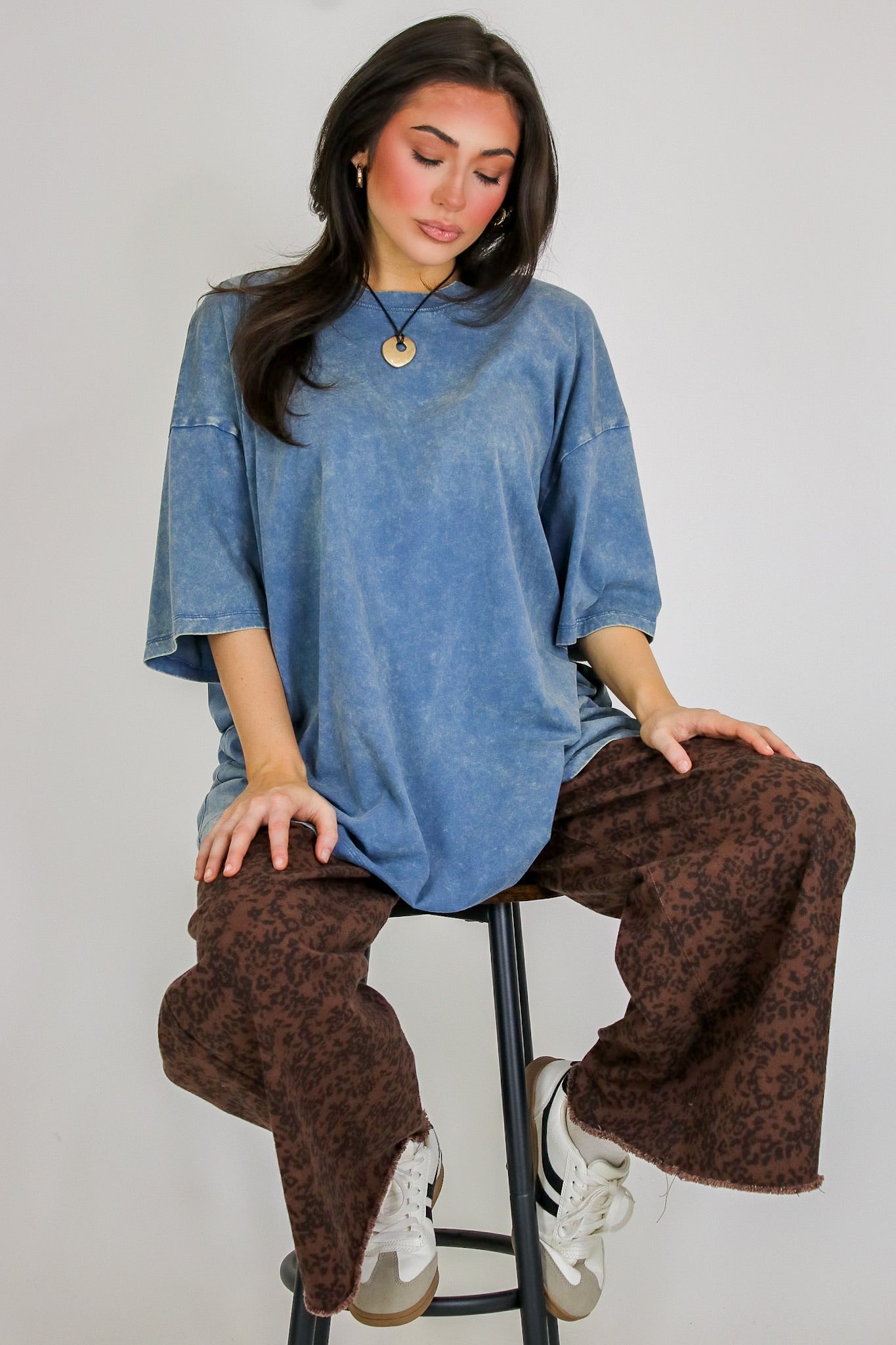 Weekend Awaits Mineral Wash Oversized Top