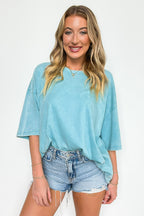 Weekend Awaits Mineral Wash Oversized Top