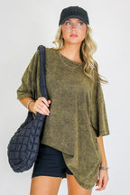 Weekend Awaits Mineral Wash Oversized Top - Madison and Mallory