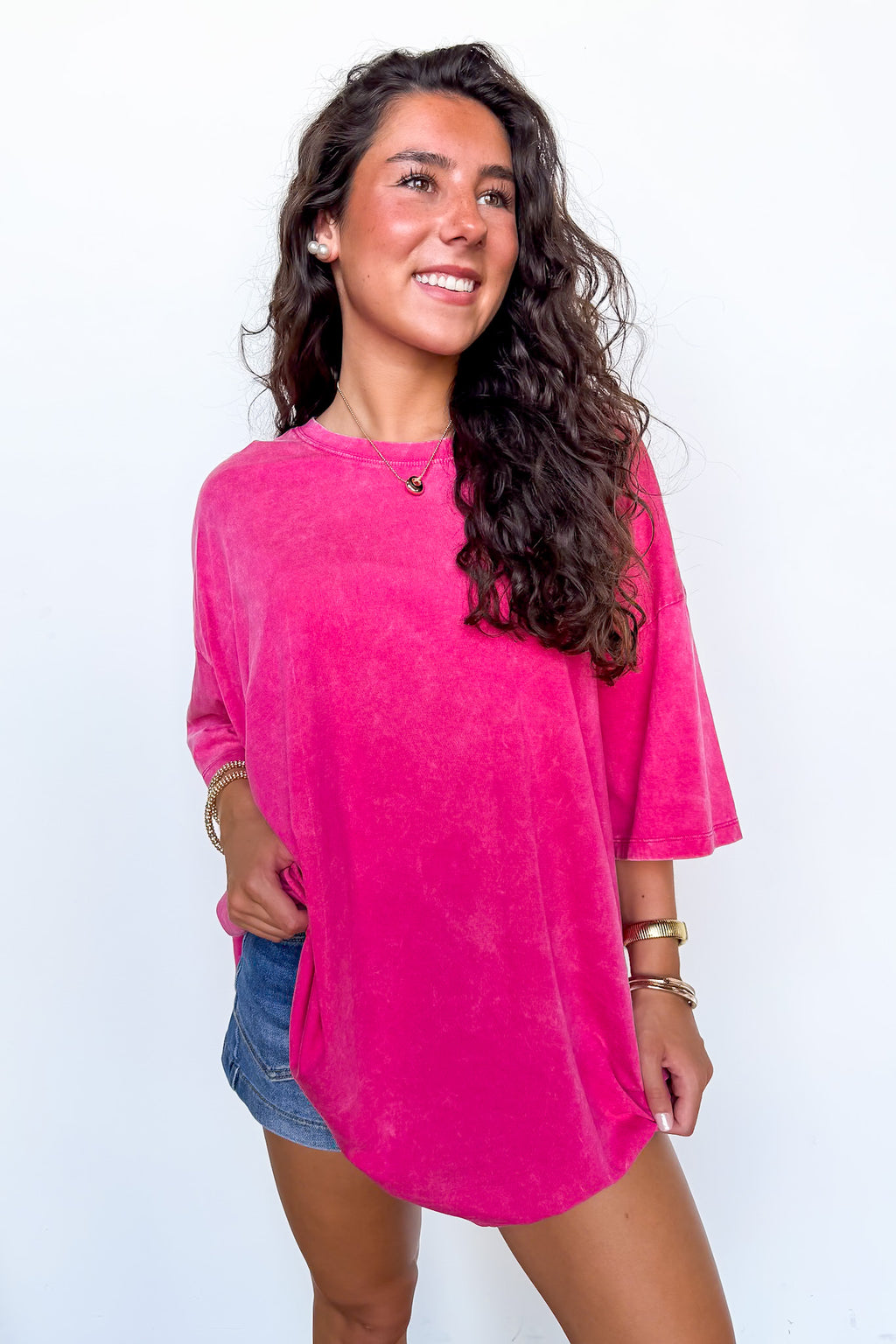 Weekend Awaits Mineral Wash Oversized Top