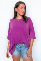 Weekend Awaits Mineral Wash Oversized Top