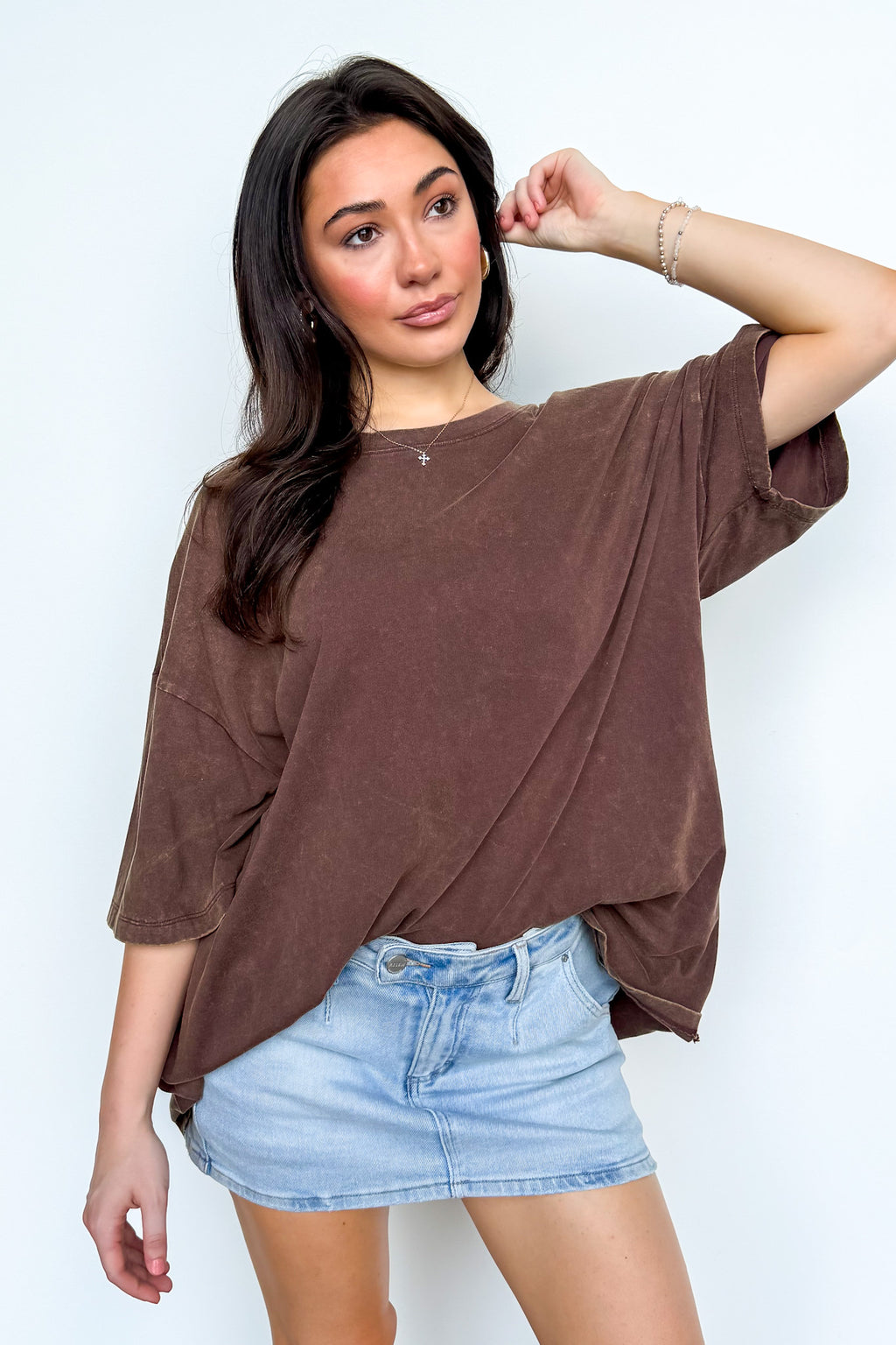 Weekend Awaits Mineral Wash Oversized Top