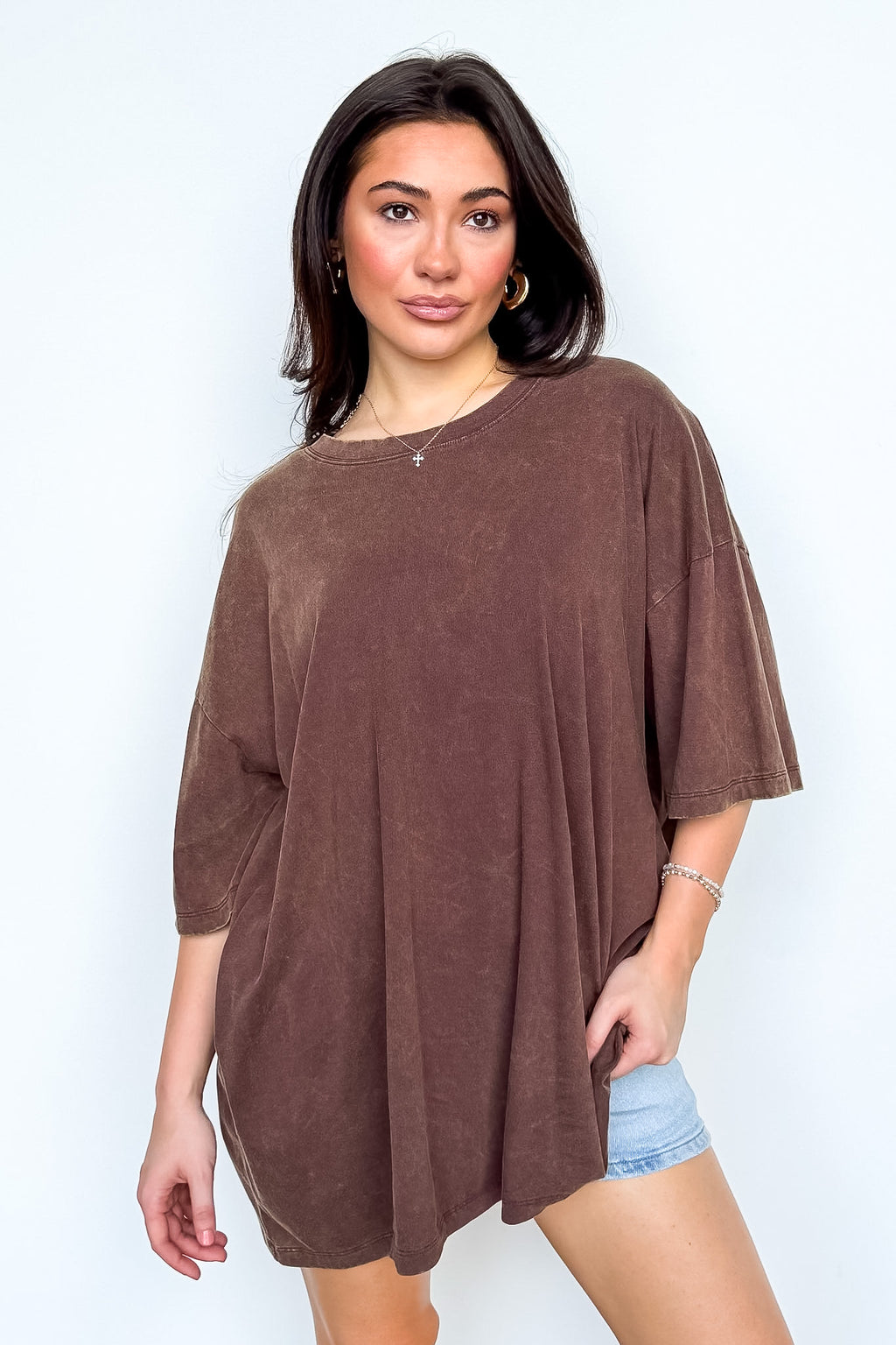 Weekend Awaits Mineral Wash Oversized Top