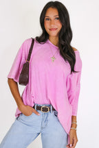 Weekend Awaits Mineral Wash Oversized Top