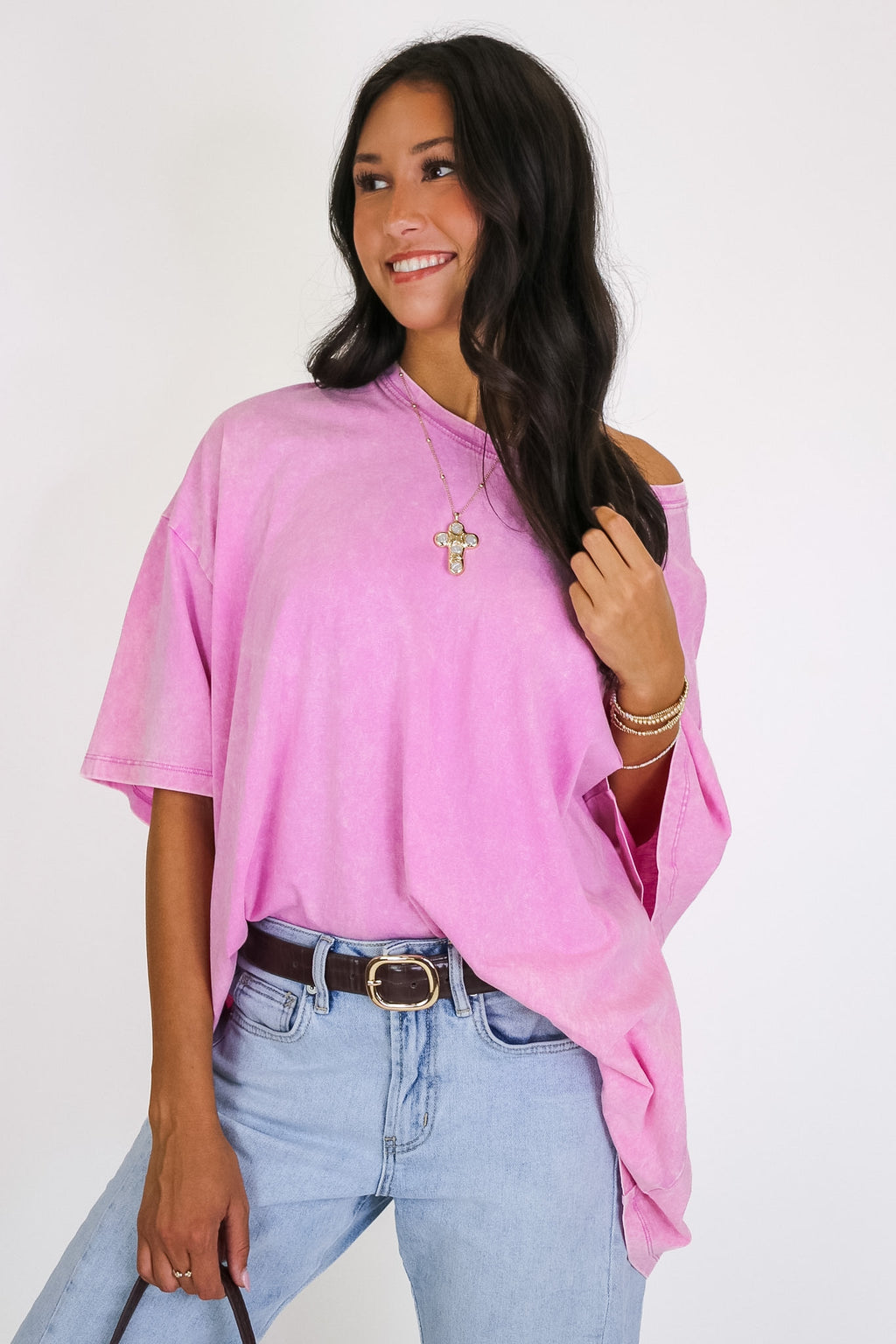 Weekend Awaits Mineral Wash Oversized Top