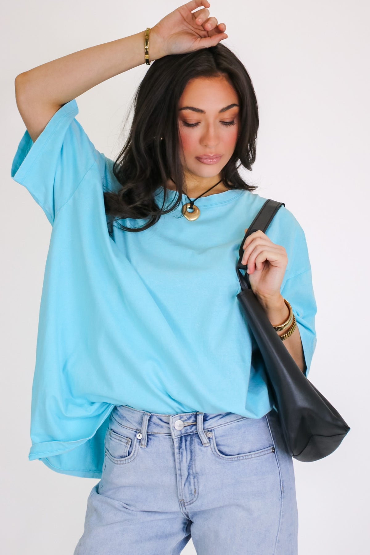 Weekend Awaits Mineral Wash Oversized Top