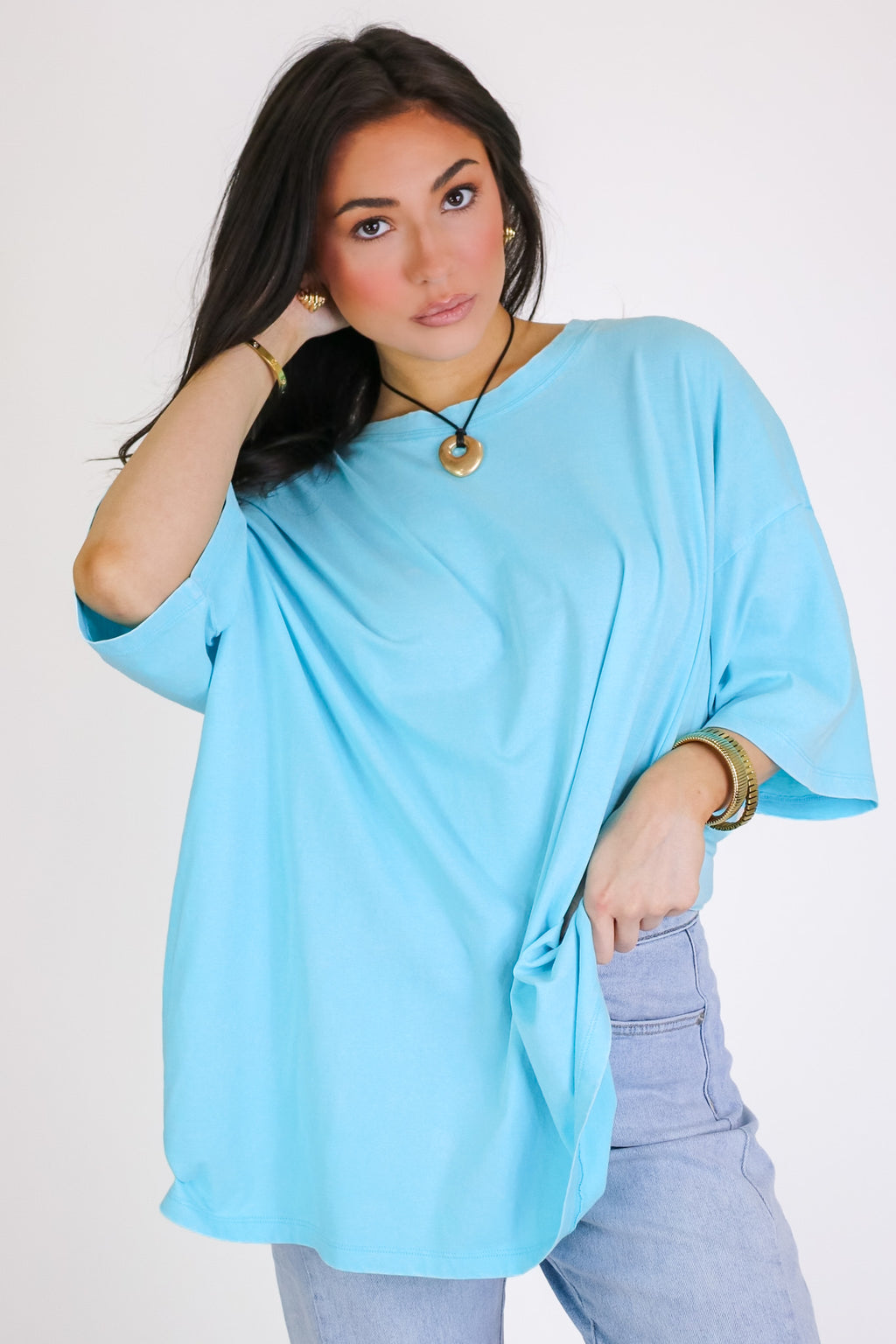 Weekend Awaits Mineral Wash Oversized Top