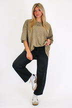 Weekend Awaits Mineral Wash Oversized Top