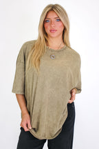Weekend Awaits Mineral Wash Oversized Top