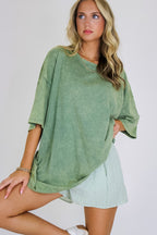 Weekend Awaits Mineral Wash Oversized Top - Madison and Mallory