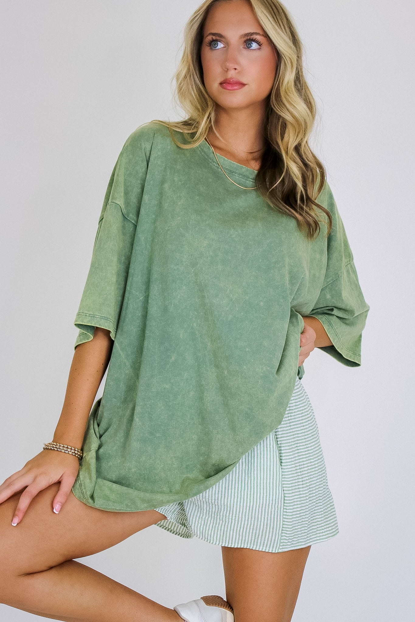 Weekend Awaits Mineral Wash Oversized Top