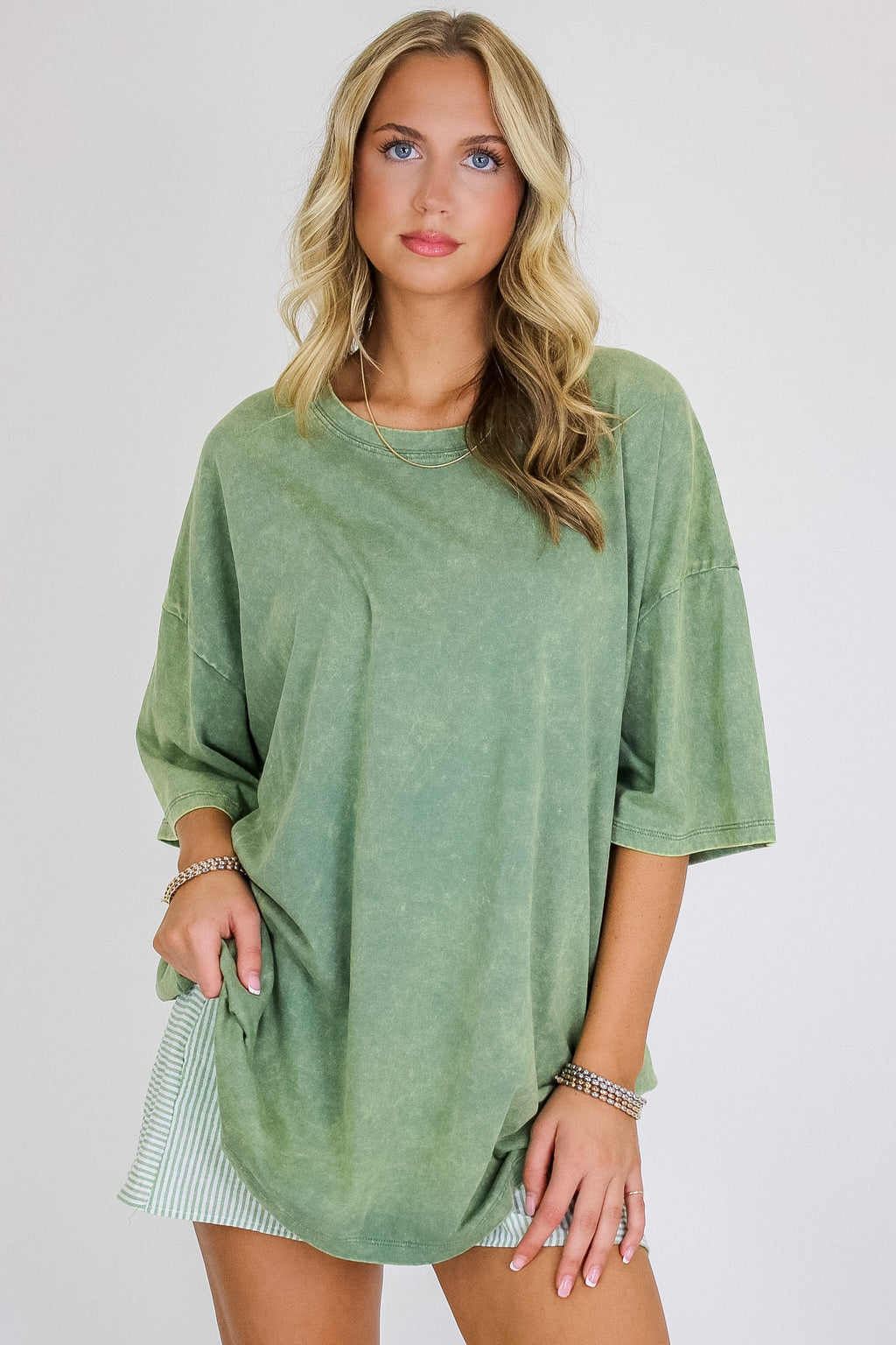 Weekend Awaits Mineral Wash Oversized Top