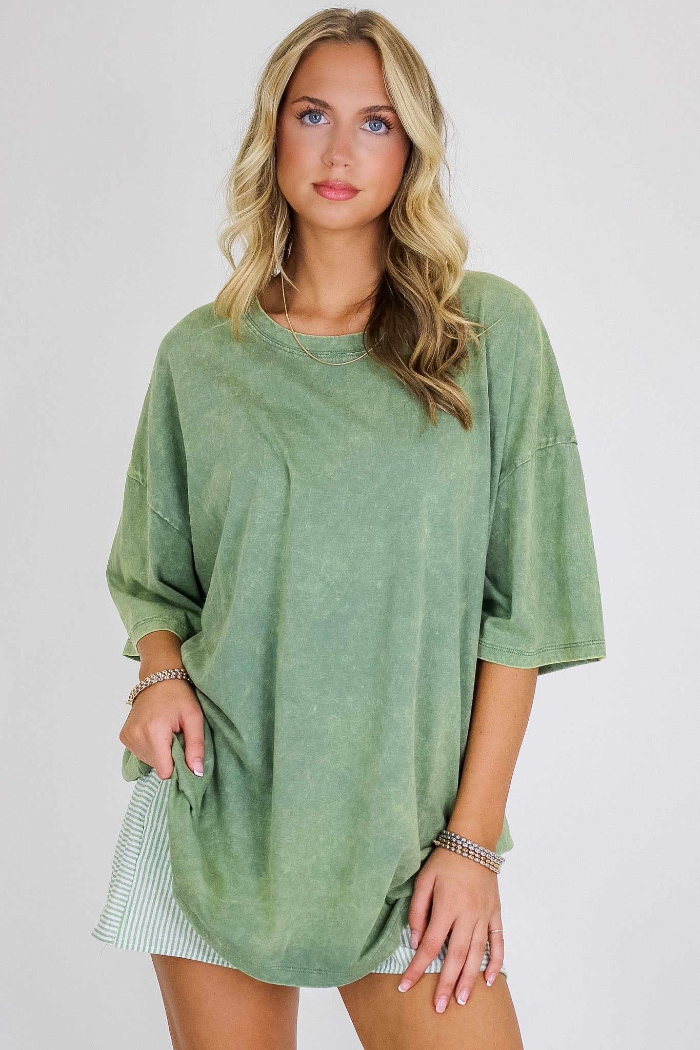Weekend Awaits Mineral Wash Oversized Top