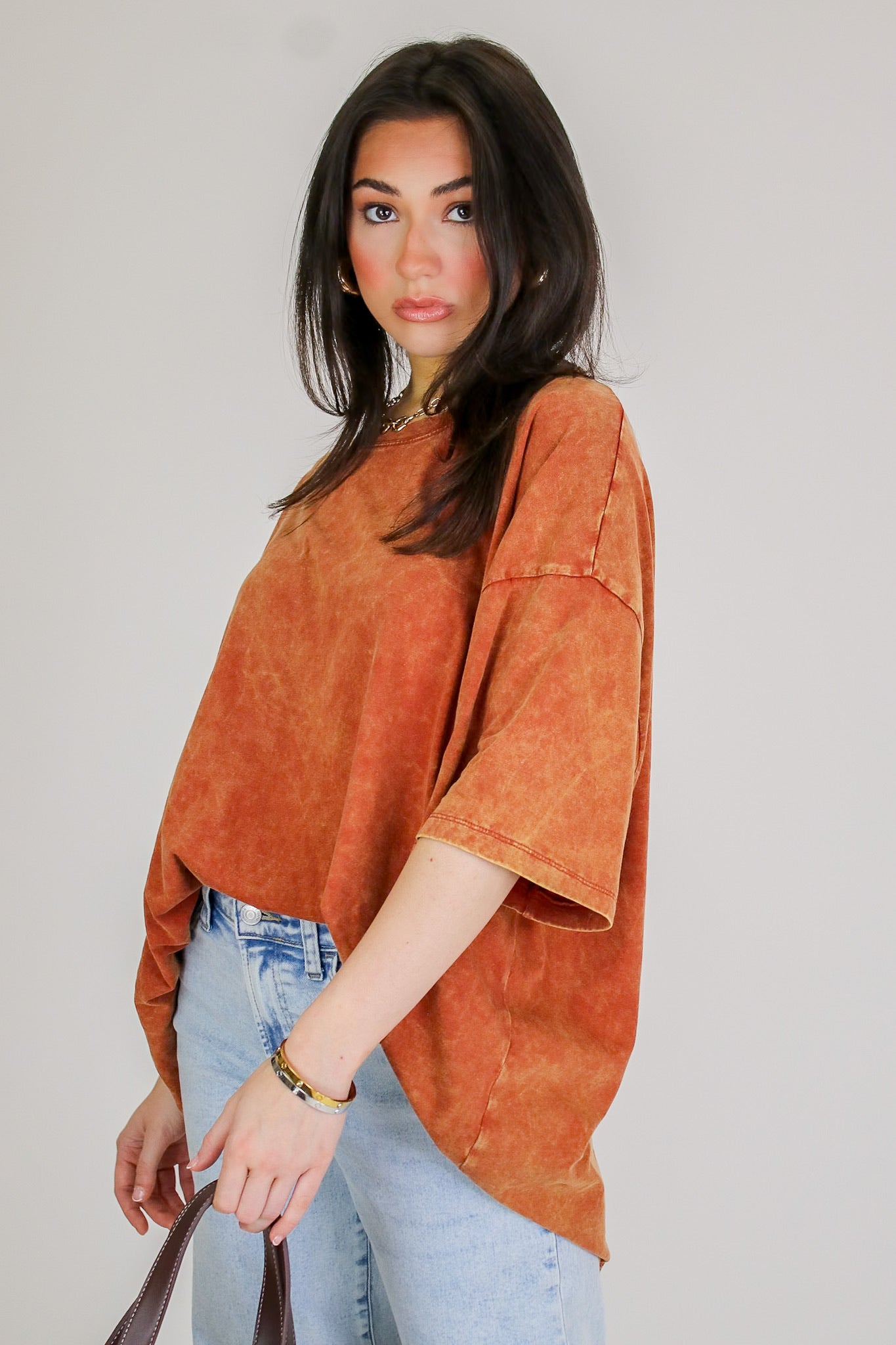 Weekend Awaits Mineral Wash Oversized Top