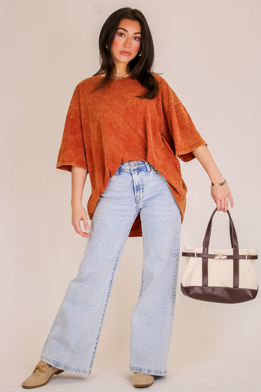 Weekend Awaits Mineral Wash Oversized Top