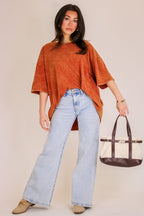 Weekend Awaits Mineral Wash Oversized Top - Madison and Mallory