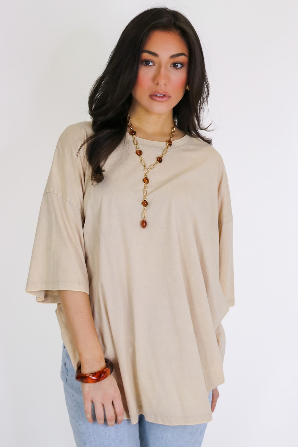 Weekend Awaits Mineral Wash Oversized Top