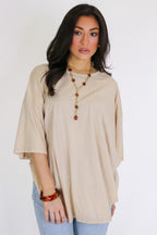 Weekend Awaits Mineral Wash Oversized Top