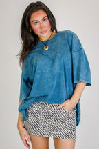 Weekend Awaits Mineral Wash Oversized Top