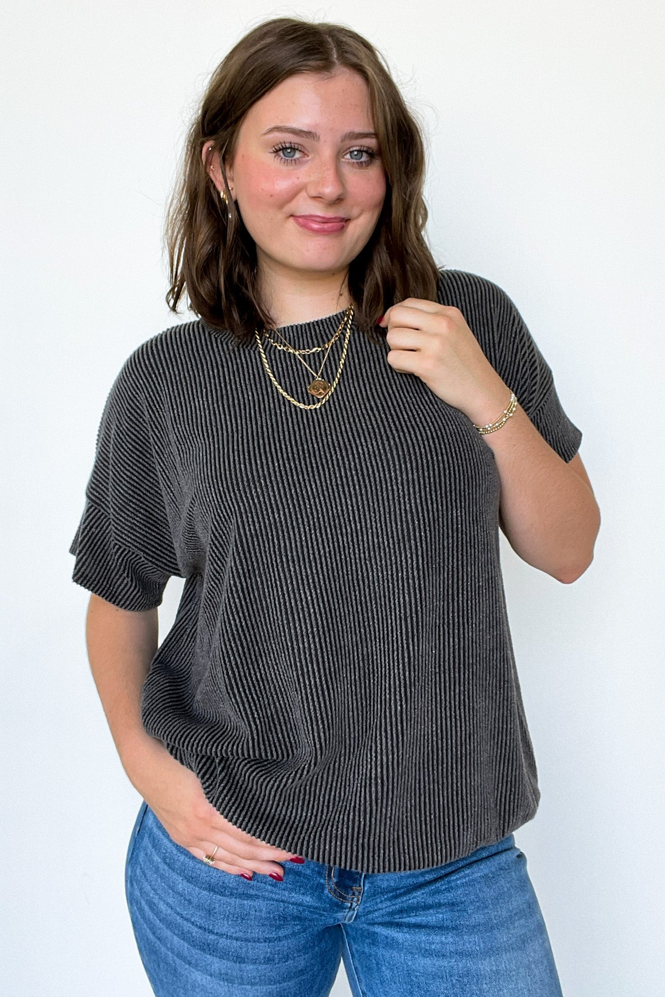  Weekend Getaway Rib Knit Oversized Top - BACK IN STOCK - Madison and Mallory