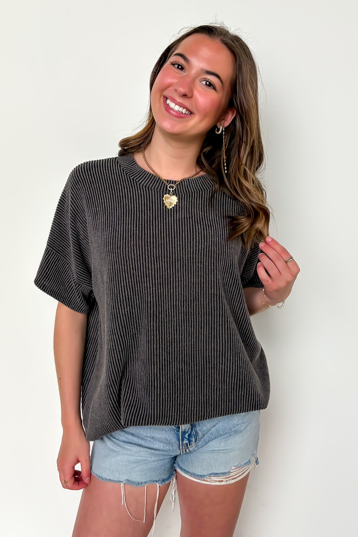 Weekend Getaway Rib Knit Oversized Top - BACK IN STOCK
