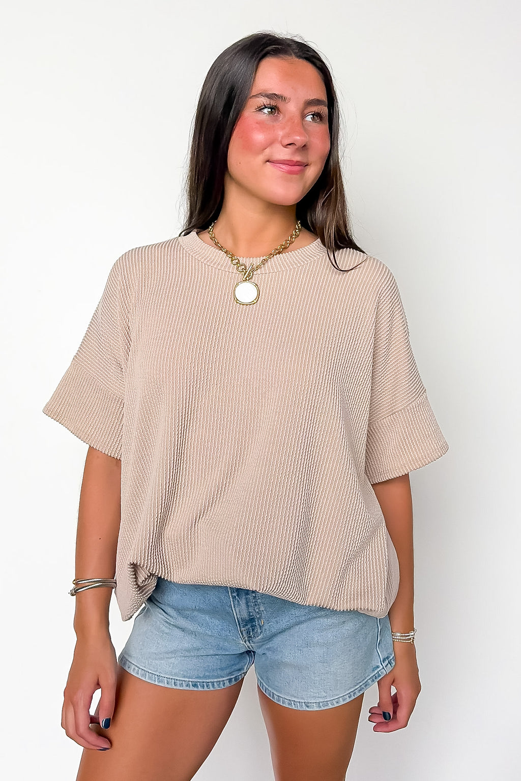 Weekend Getaway Rib Knit Oversized Top - BACK IN STOCK