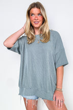 Weekend Wanderlust Rib Knit Side Slit Top - BACK IN STOCK - Madison and Mallory